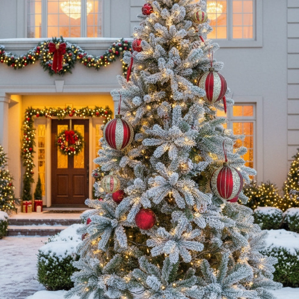 4-Piece Set of 4.7-Inch Christmas Glass Ball Ornaments