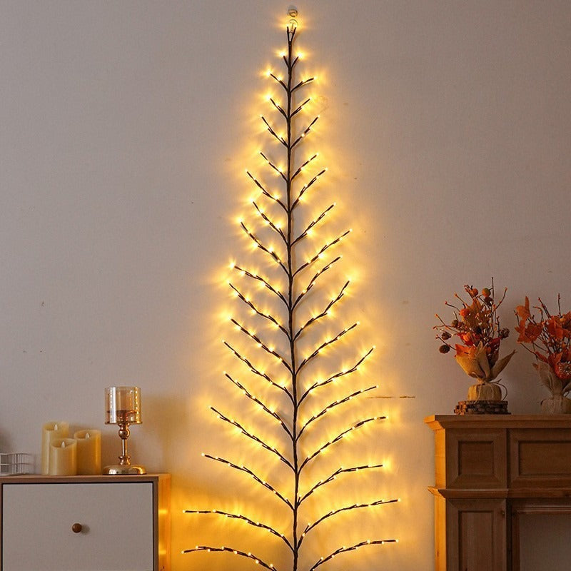 Golden Christmas Ratan Tree Lamp