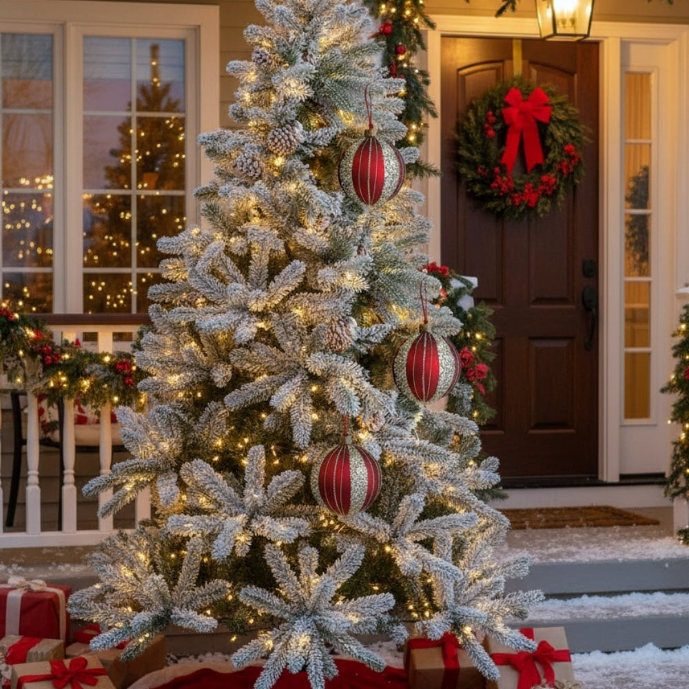 4-Piece Set of 4.7-Inch Christmas Glass Ball Ornaments