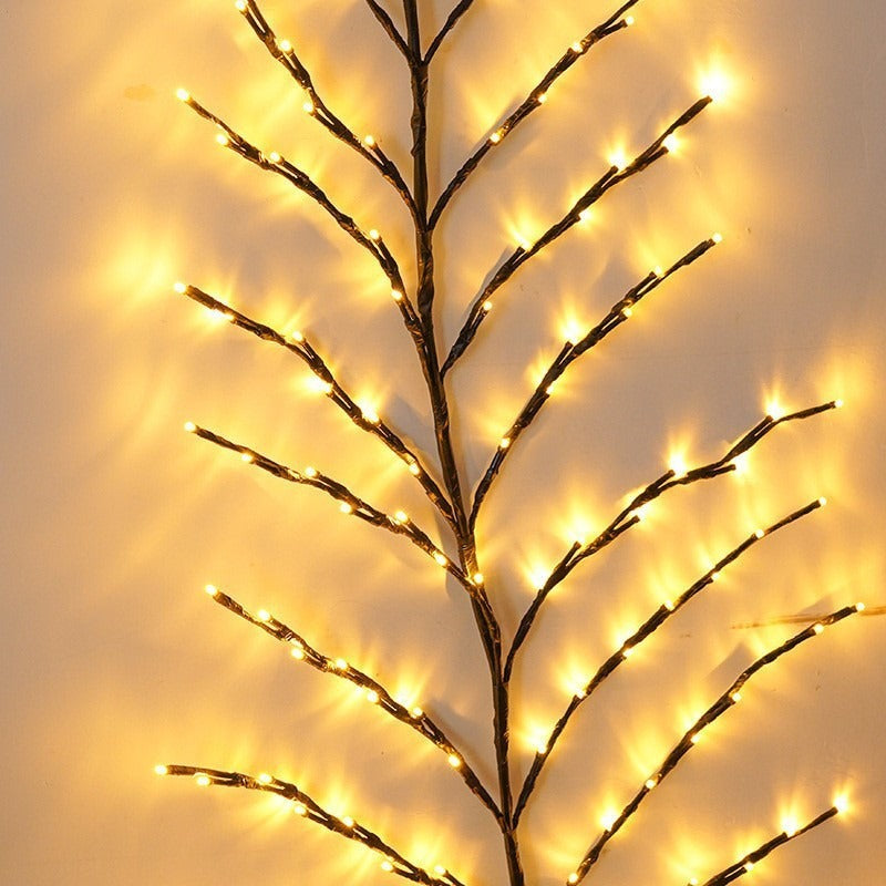 Golden Christmas Ratan Tree Lamp