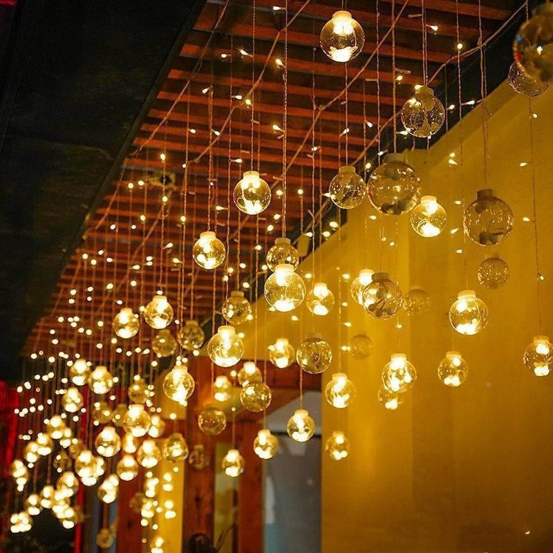 Starry Wish Orb Curtain Lights
