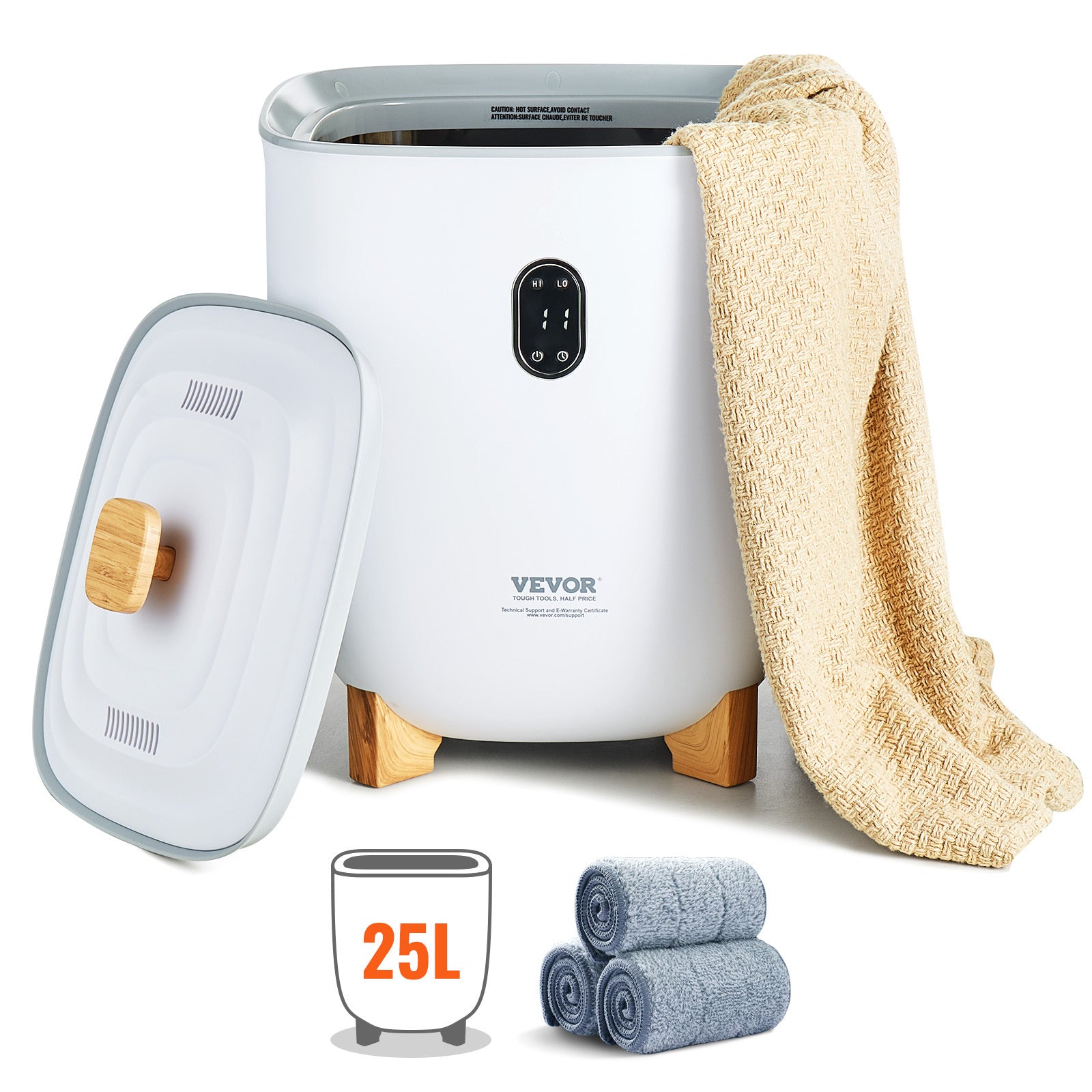 Towel Warmer Bucket With 2 Heating Modes