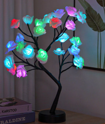 Rose Flower Tree Table Lamp USB Fairy Light Night Lamp