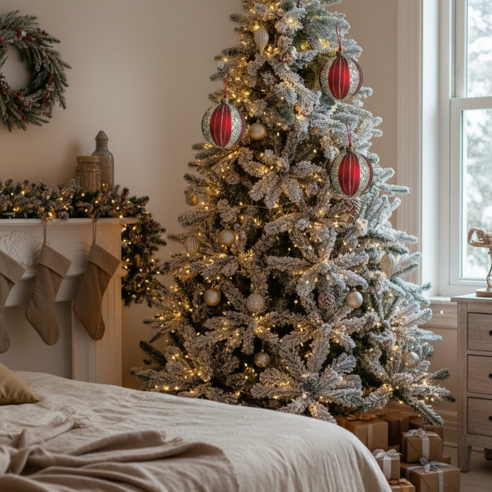 4-Piece Set of 4.7-Inch Christmas Glass Ball Ornaments